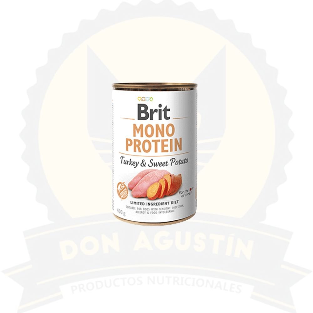 Don Agustin Producto Lata Brit Mono Protein Pavo Y Camote 400 Gr Lata Brit Mono Protein Pavo Y Camote 400 Gr - Imagen 1