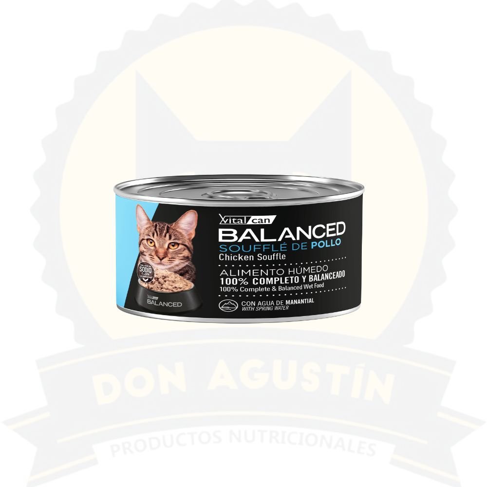 Don Agustin Producto Lata Vitalcan Balanced Gato Adulto Souffle Pollo 85 Gr Lata Vitalcan Balanced Gato Adulto Souffle Pollo 85 Gr - Imagen 1