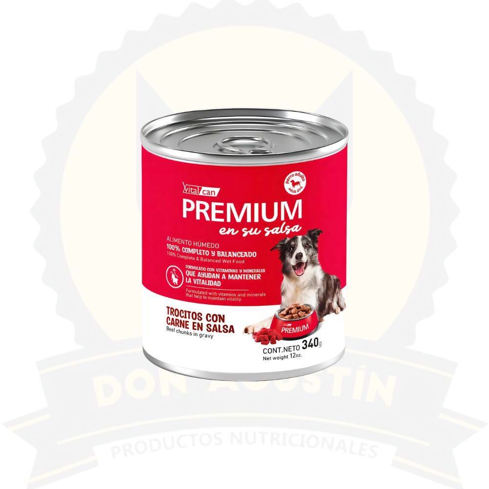 Don Agustin Producto Lata Vitalcan Premium Adulto Trocitos Carne 340 Gr Lata Vitalcan Premium Adulto Trocitos Carne 340 Gr - Imagen 1