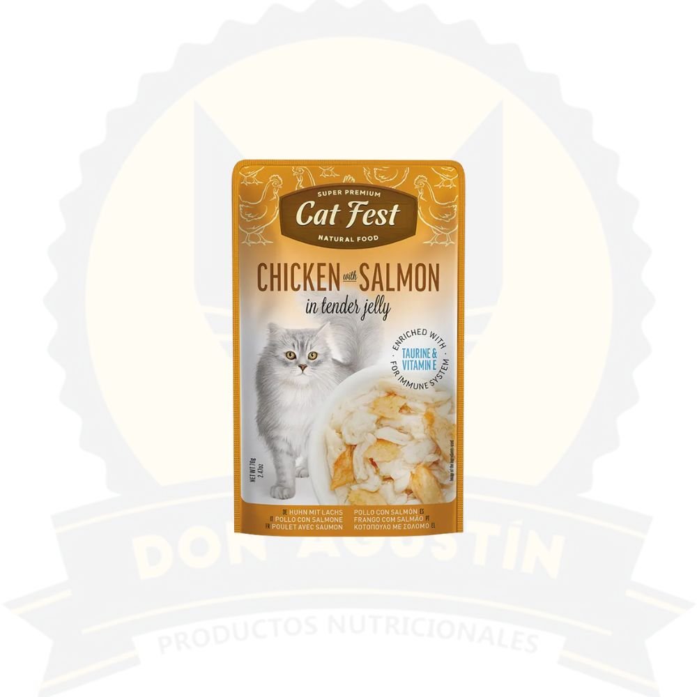 Don Agustin Producto Pouch Cat Fest Chicken Salmon 70 Gr Pouch Cat Fest Chicken Salmon 70 Gr - Imagen 1